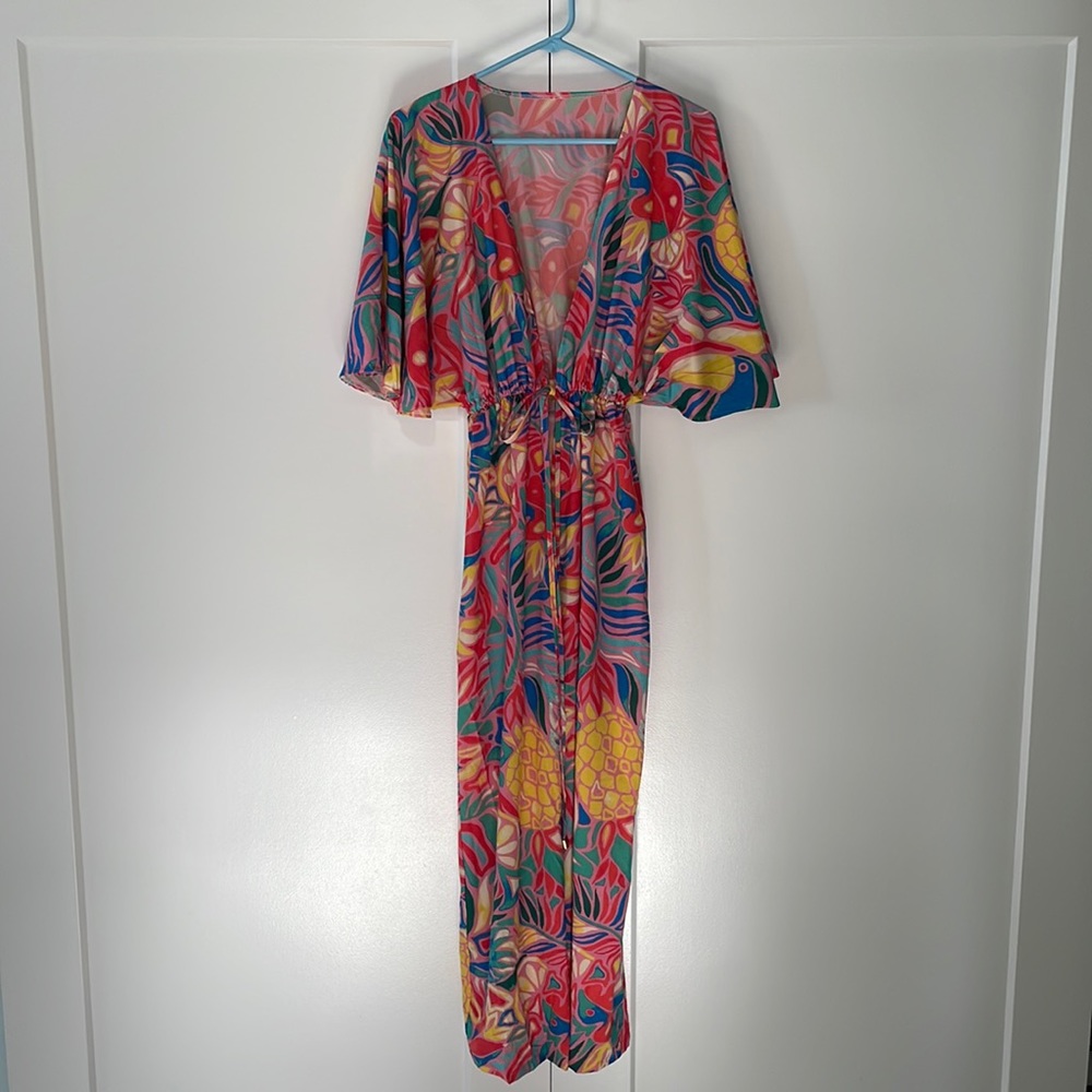Swim cover up/kimono, watercolors by Kenny Flowers